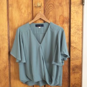 Francesca's Blue Rain Blouse